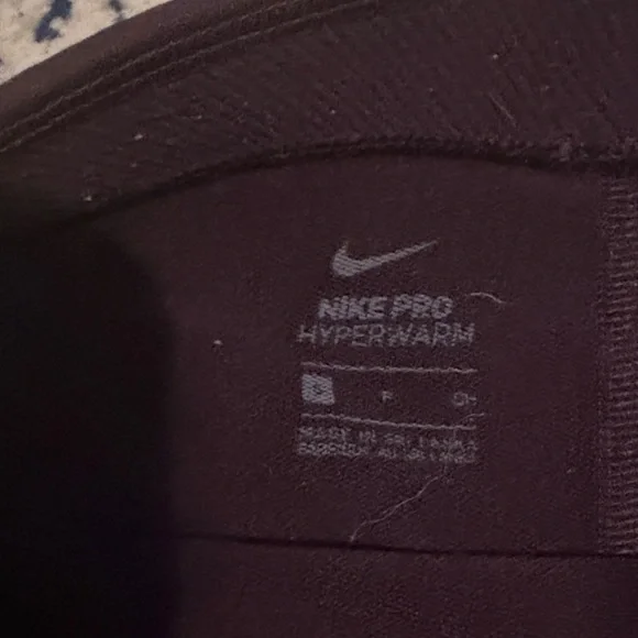 Nike Women's Magenta Hyper Warm Leggings with Pink Swoosh - Picture 3 of 3